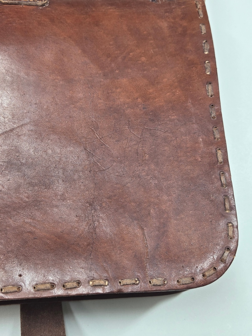 Handwoven Leather Crossbody Bag Brown 8544 - Picture 7 of 10